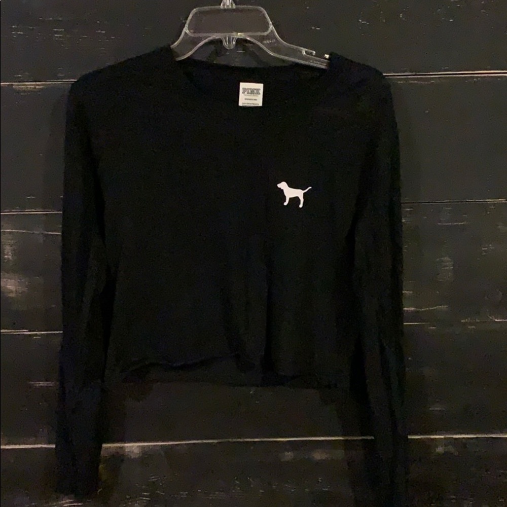 Black pink crop top